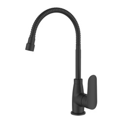 Смеситель для кухни 35к Milardo M07BL2FM05 "Meal" выс.гибкий излив, душ насадка, п/гайку ЧЕРНЫЙ мат - M07BL2FM05
