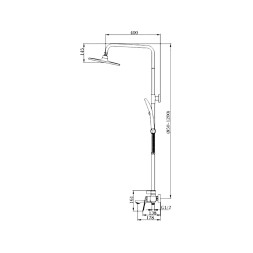 Душевая система 35к HB24816 HAIBA лейка "Тропический душ" ХРОМ - HB24816
