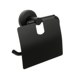 Бумагодержатель с крышкой Fixsen Comfort Black черный матовый (FX-86010)