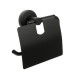 Бумагодержатель с крышкой Fixsen Comfort Black черный матовый (FX-86010)