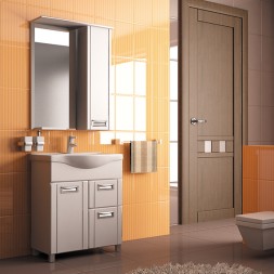 Зеркальный шкаф &amp;quot;Альфа-64 &amp;quot; правый с подсветкой (высота 800) (ПВХ) - 529002 