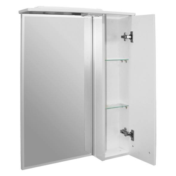 Зеркальный шкаф &amp;quot;Альфа-64 &amp;quot; правый с подсветкой (высота 800) (ПВХ) - 529002 