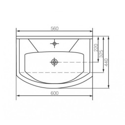 Раковина накладная "Элеганс-60" белая (Rosa) - 4620008196114