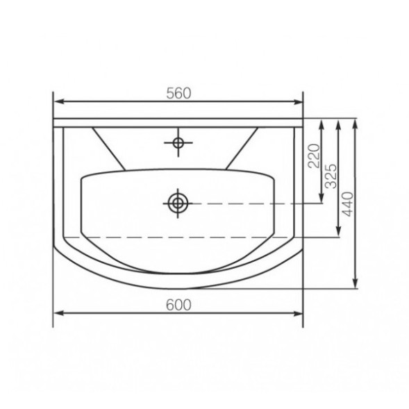 Раковина накладная &amp;quot;Элеганс-60&amp;quot; белая (Rosa) - 4620008196114 