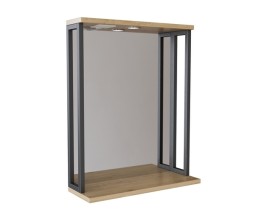 Зеркальный шкаф &amp;quot;БРУКЛИН&amp;quot; 60 Дуб Бунратти с подсветкой ЛОФТ (ЛДСП) - 543581 