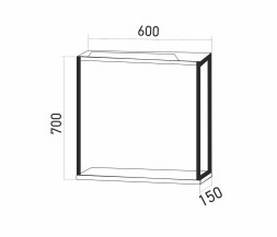 Зеркальный шкаф &amp;quot;БРУКЛИН&amp;quot; 60 Дуб Бунратти с подсветкой ЛОФТ (ЛДСП) - 543581 