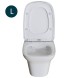 Унитаз подвесной безободковый WAVE STONE сид. дюропласт, м/л, быстр, БЕЛЫЙ глянец (L) - 550501 