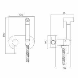 Смеситель с гигиенической лейкой 25k MIXLINE ML31-085 "Ray" встраиваемый - ML31-085