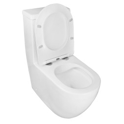 Унитаз-моноблок AZARIO MORANO 680x370х830 напольный, безободковый, в комплекте с сиденьем дюропласт микролифт, белый (AZ-1001)