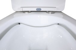 Унитаз-моноблок AZARIO MORANO 680x370х830 напольный, безободковый, в комплекте с сиденьем дюропласт микролифт, белый (AZ-1001)