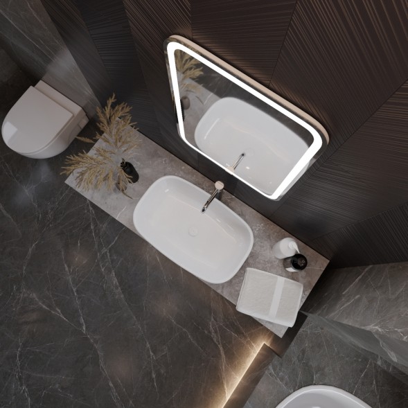 Зеркало MIXLINE &amp;quot;Мальта&amp;quot; 550*800 (ШВ) сенсорный выключатель, светодиодная подсветка - ФР-00000941 