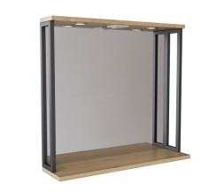 Зеркальный шкаф &amp;quot;БРУКЛИН&amp;quot; 80 Дуб Бунратти с подсветкой ЛОФТ (ЛДСП) - 543584 