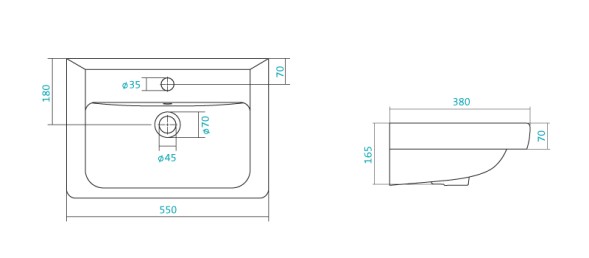 Раковина AQUATON ТИГОДА-55, белая (1WH302127)