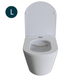 Унитаз подвесной безободковый WAVE TREND сид. дюропласт, м/л, быстр, БЕЛЫЙ глянец (L) - 550504 