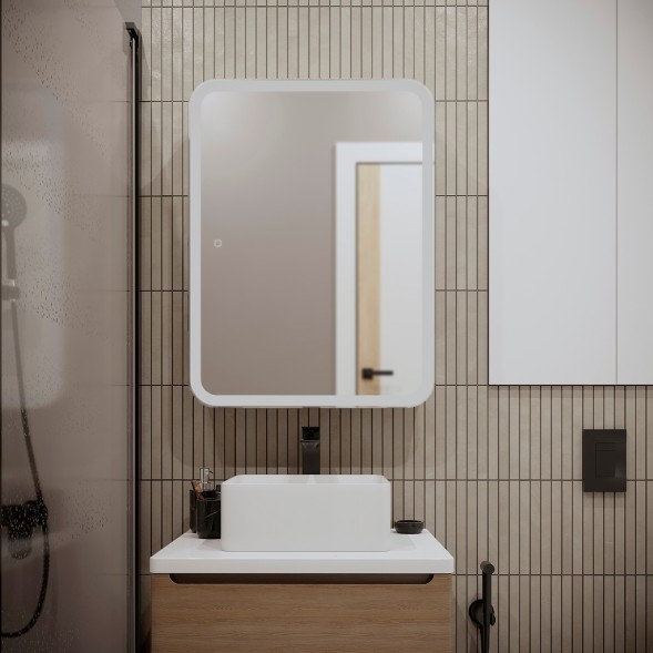 Зеркальный шкаф MIXLINE &amp;quot;Фиджи Flip&amp;quot; 600*800 (ШВ) универсал, сенсорный выкл.,светодиодная подсветка - LED-00002472 