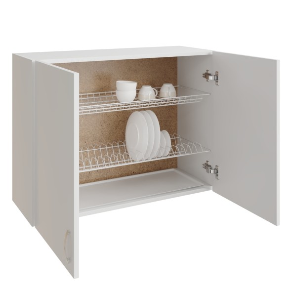 шкаф навесной кухонный с сушкой 80 белый - 510099 