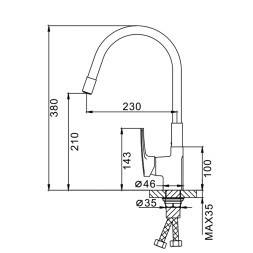 Смеситель для кухни 35к F4453-03 FRAP (гибкий излив, п/гайку, БЕЛЫЙ, латунь) - F4453-03 