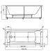 Ванна акриловая AZARIO ENRICA прямоугольная 150*70 см (AV.0030150)