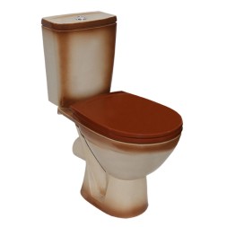 Унитаз-компакт &amp;quot;Соло&amp;quot; коричневый (гориз, нижн, сид. полип., 2-кн.арм.) (Rosa) - 4640021065785 