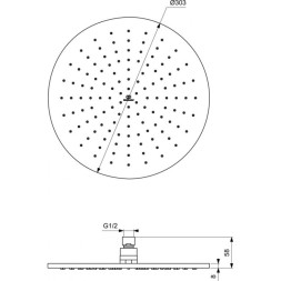 Верхний душ 303 мм Ideal Standard IdealRain (A5803XG)