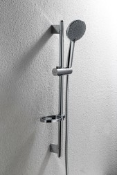 Душевой набор Bravat ECO: штанга 22х750 мм, шланг 1,5 м, лейка 3 режима диам.80 мм, мыльница, хром  (D152CP-1A-RUS)