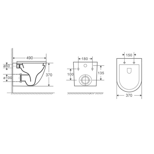 Сет 3 в 1 инсталляция Grohe Rapid SL с клавишей смыва + подвесной унитаз Azario Grado  с быстросъемным сиденьем микролифт (38772001+AZ-0046 SP)