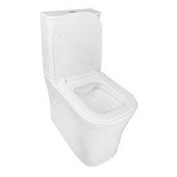 Унитаз-компакт Azario ANTEO SQUARE 385х630х820 напольный, безободковый, с быстросъемным сиденьем микролифт (AZ-1218A)