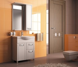 Зеркальный шкаф &amp;quot;Альфа-64 &amp;quot; левый с подсветкой (высота 800) (ПВХ) - 534968 