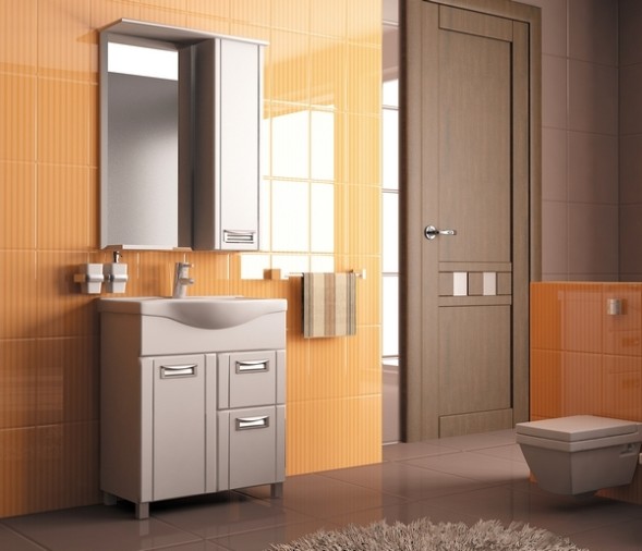 Зеркальный шкаф &amp;quot;Альфа-64 &amp;quot; левый с подсветкой (высота 800) (ПВХ) - 534968 