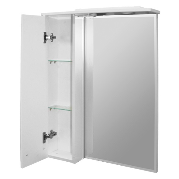 Зеркальный шкаф &amp;quot;Альфа-64 &amp;quot; левый с подсветкой (высота 800) (ПВХ) - 534968 