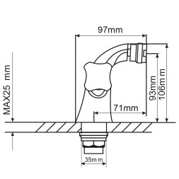 Смеситель для биде 1/2 кер. MIXLINE ML11-05 (без подводки) - ML11-05 