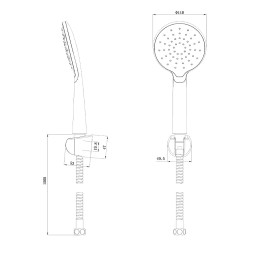 Душевой комплект Bravat ECO: держатель, шланг 1,5 м, лейка 1 режимн диам. 110 мм, хром (D2122CP-ENG)