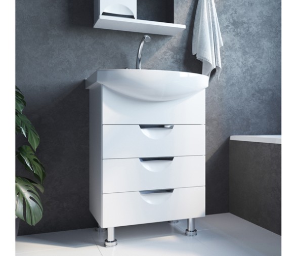 Тумба д/ванной &amp;quot;ЭТЬЕН-60&amp;quot; под раковину Элеганс-60 (Rosa) (ПВХ) - 542405 