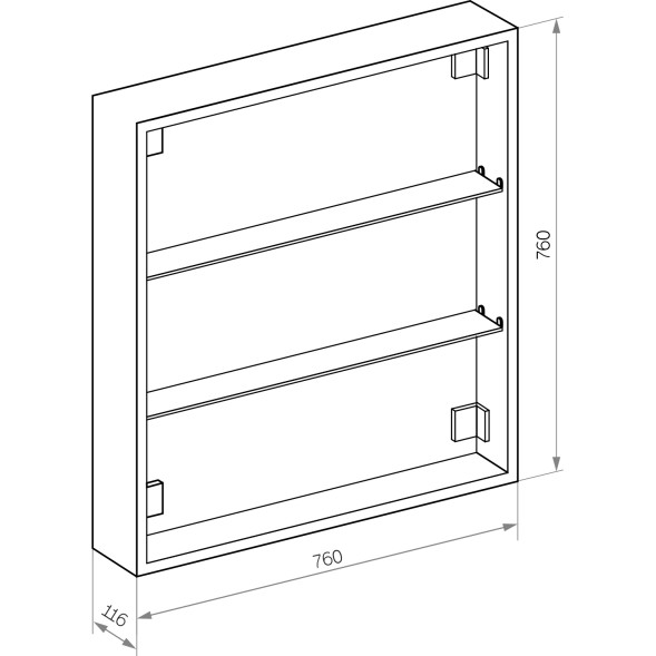 Зеркальный шкаф MIXLINE &amp;quot;Сканди&amp;quot; 800*800 (ШВ) 2 створки, универ. датчик движения,свет. подсветка - МВК235 