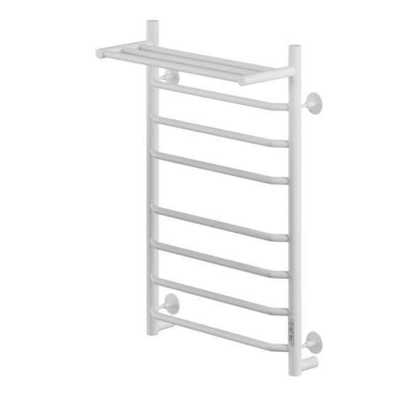 Полотенцесушитель MIXLINE MIRA  80х50 (таймер, 403Вт, 7 перекладин + ПОЛКА) электрический БЕЛЫЙ - ML-556419 