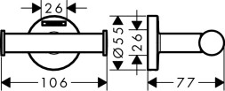 Крючок двойной Hansgrohe Logis Universal, хром (41725000)