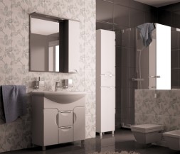 Зеркальный шкаф &amp;quot;КАССИОПЕЯ&amp;quot;  левый с подсветкой(ПВХ) - 534973 