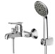 Смеситель для ванны и душа Bravat Eco с коротким изливом, шлангом 150 см и душевой лейкой, Хром (F6111147C-B)