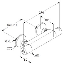 Смеситель для душа KLUDI BASIC термостат, хром (350020538)