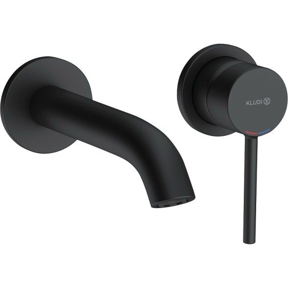 Смеситель для раковины KLUDI BOZZ  настенный, внешняя часть, черный матовый  (382443976)