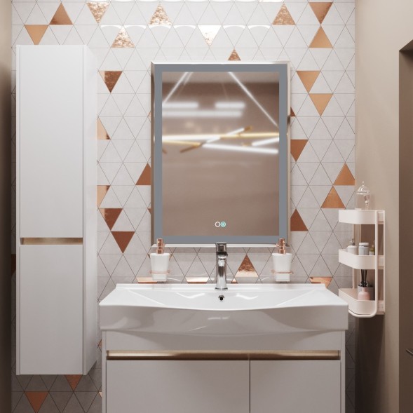 Зеркало MIXLINE &amp;quot;Минио-2&amp;quot; 600*800 (ШВ) сенсорный выключатель, светодиодная подсветка + подогрев - MLZ.Mi.6-8.1.2.3 