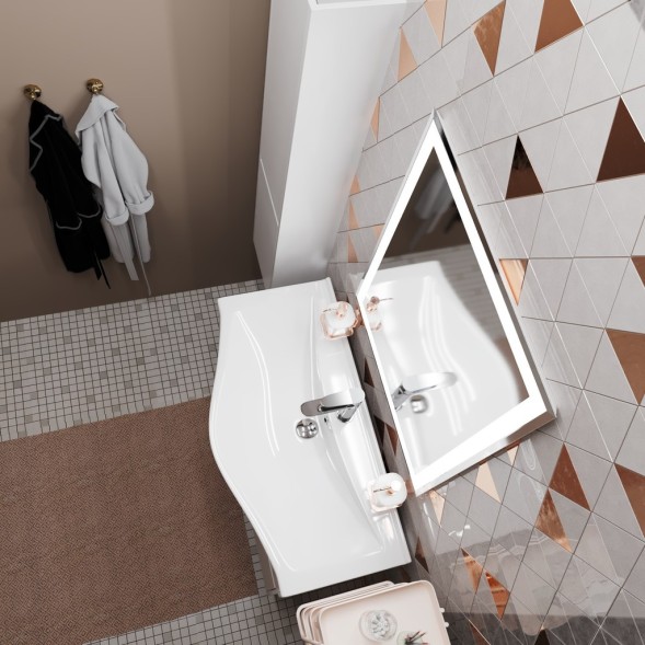 Зеркало MIXLINE &amp;quot;Минио-2&amp;quot; 600*800 (ШВ) сенсорный выключатель, светодиодная подсветка + подогрев - MLZ.Mi.6-8.1.2.3 