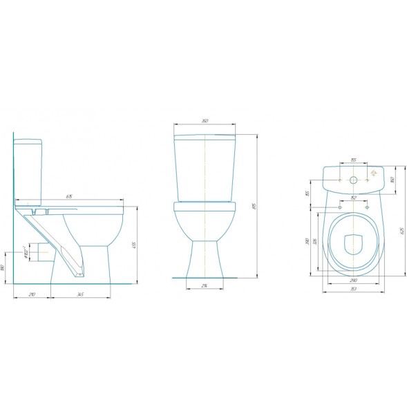 Унитаз-компакт &amp;quot;Ресса&amp;quot; белый (гориз, нижн, сид.полип, 2-х кноп.арм) (Rosa) - 4610119208110 