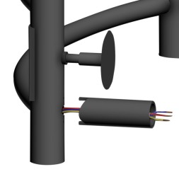 Полотенцесушитель MIXLINE MIRA 80х50 (таймер, 403Вт, 7 перекладин + ПОЛКА) электрический ЧЕРНЫЙ - ML-556420