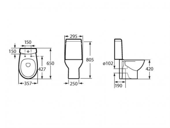 Чаша унитаза Roca VICTORIA NORD горизонтальный выпуск (7.342N.D.700.0)