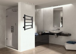 Полотенцесушитель водяной AZARIO ANCONA 500/600 квадрат, 5 секций, нижнее/диагональное подключение, 1/2", черный (AZ83877B)