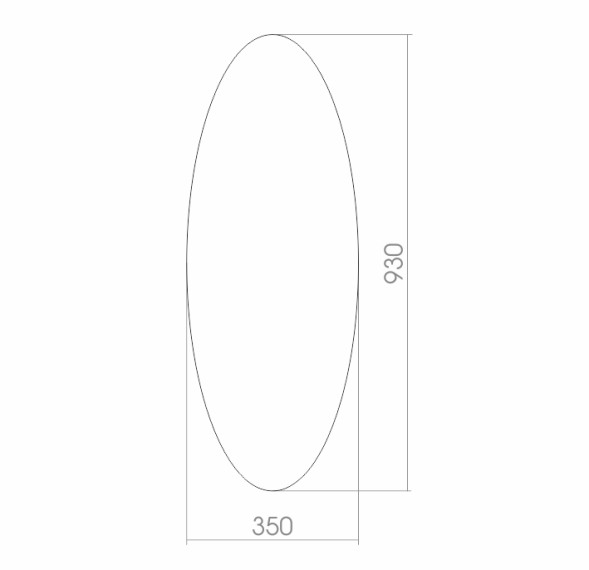 Зеркало MIXLINE овал 350*930 (ШВ) - 00000084 