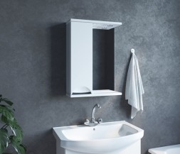 Зеркальный шкаф "ЭТЬЕН-50" левый с подсветкой (ПВХ) - 542402