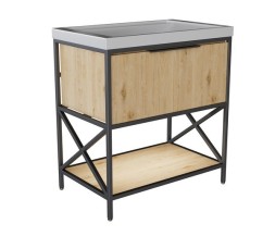 Тумба д/ванной "БРУКЛИН-80"Дуб Бунратти под раков. Фостер 80(Kirovit)/Fest 80(Sanita Luxe)ЛОФТ(ЛДСП) - 543586