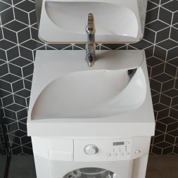 Раковина над стиральной машиной &amp;quot;List-60*55&amp;quot; ш*г, с кронштейнами  (Madera) - 4627173210546 